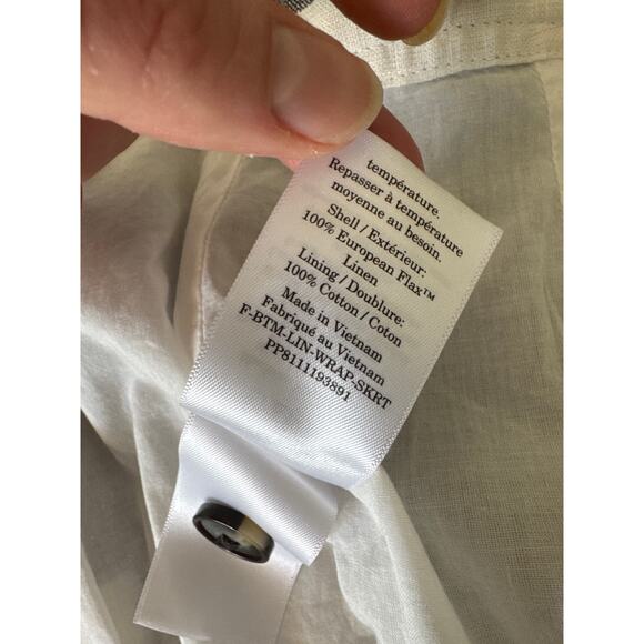 EVERLANE THE LINEN WRAP SKIRT Black White Plaid 100% Linen Size 2 - Picture 9 of 9